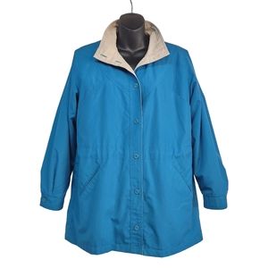 London Fog Women's Blue Removable Liner Trench Coat Size 10R